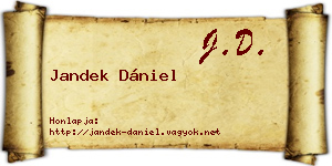 Jandek Dániel névjegykártya